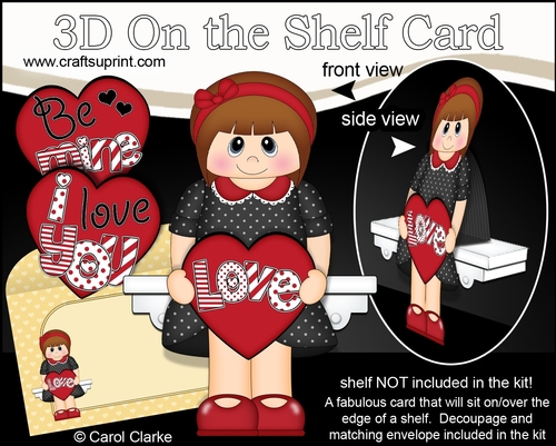3D On the Shelf Card Kit - Valentine Heart Love & Romance Teen Aurora