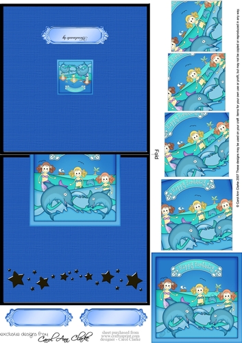 Birthday Mermaids & Dolphins No-Hole Over the Edge & Spiral Pyramid