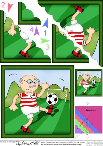 Old Man Bert plays Football Scalloped Corner Stacker