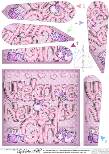 New Baby Girl Fan Pyramage Topper