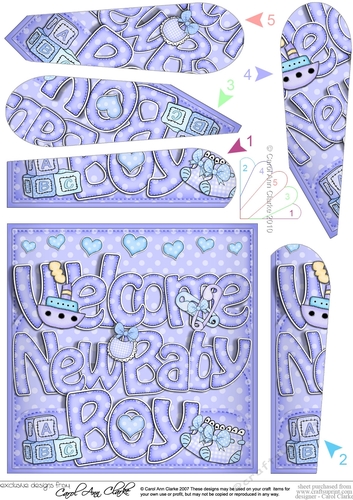 New Baby Boy Fan Pyramage Topper