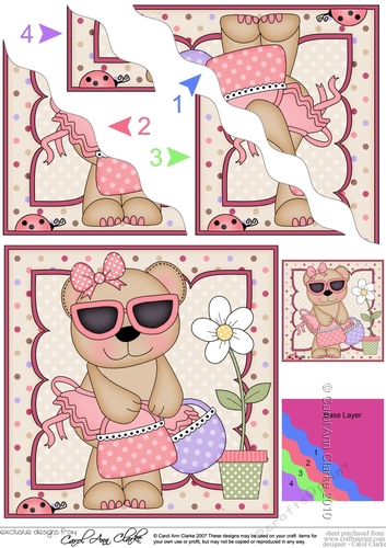 Livvy Bear goes Shopping Corner side stacker Topper