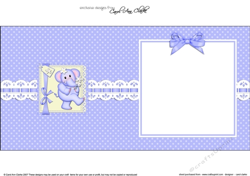 Cute Lola Elephant has a Flower matching square landscape insert