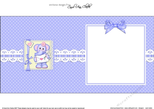 Cute Lola Elephant has a Love Letter & Flowers matching square landscape insert