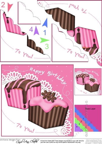 Fondant Fancies Birthday Cakes Scalloped Corner Stacker
