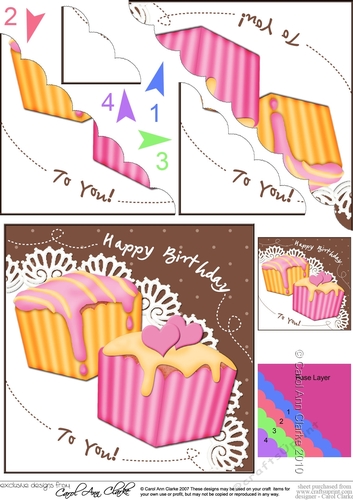 Fondant Fancies Birthday Cakes Scalloped Corner Stacker
