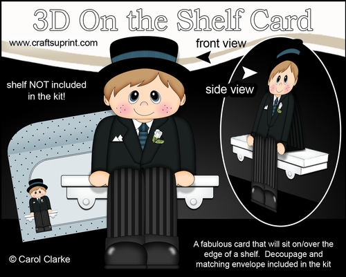 3D On the Shelf Card Kit - Handsome Groom Antone