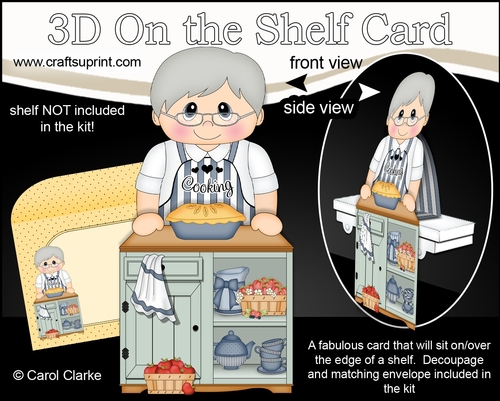 3D On the Shelf Card Kit - Old Man Rayford Bakes a Pie in the Kitchen