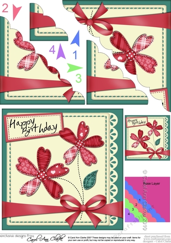 Birthday Patchwork Flowers & Lace Scalloped Corner Stacker