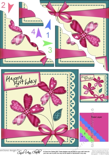Birthday Patchwork Flowers & Lace Scalloped Corner Stacker