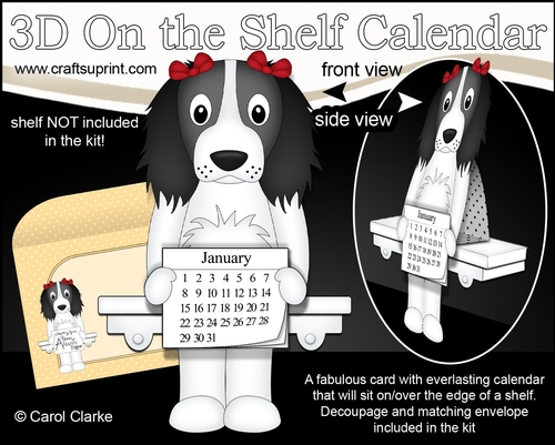 3D On the Shelf Everlasting Calendar Kit - Springer Spaniel Dog Ludo