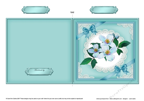 Clematis and Lace Cut and Fold Card 