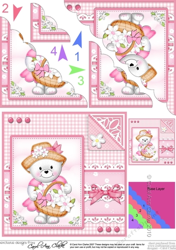 Teddy Tess has a Bonnet & Basket Scalloped Corner Stacker