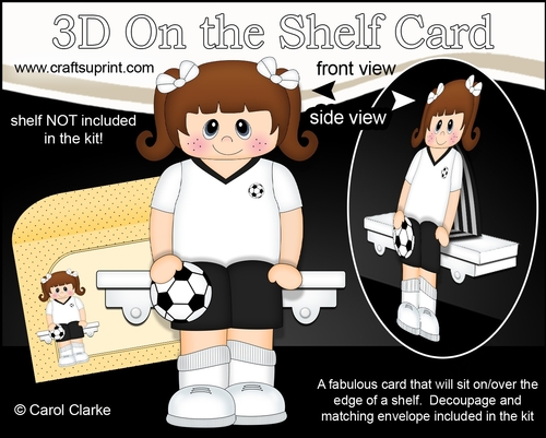 3D On the Shelf Card Kit - Little Footballer Cordelia