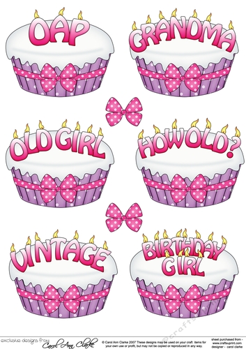 3D Relations Birthday Cake Decoupage Sheet