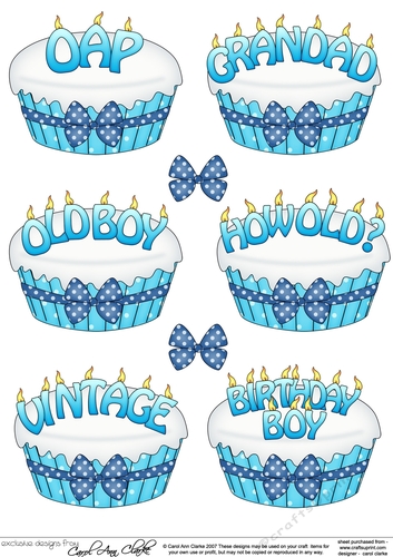 3D Relations Birthday Cake Decoupage Sheet