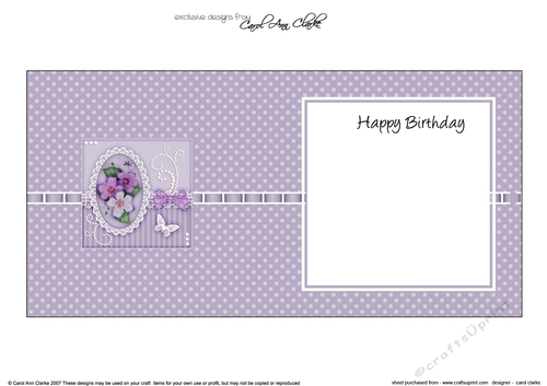 A Touch of Elegance Pretty Violas Pearls and Lace square landscape insert