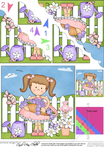 Girlz Liz has a basket of Flowers Scalloped Corner Stacker