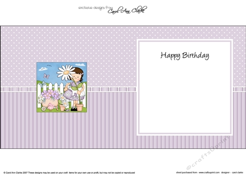 Girlz Suzi is watering her Flowers square landscape insert