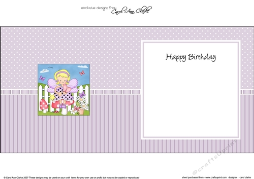 Girlz Fairy Fiz has a Butterfly square landscape insert