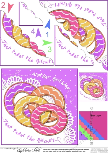 Fun Birthday Party Rings Biscuit Scalloped Corner Stacker