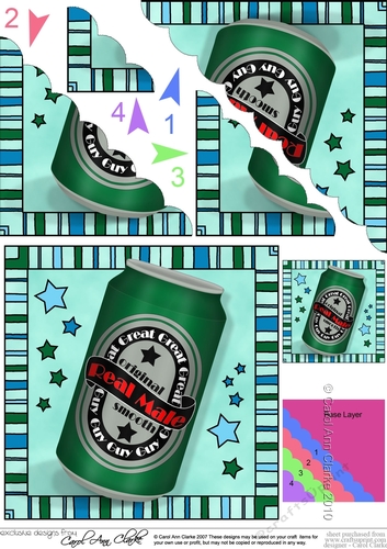 Real Male Beer Can Scalloped Corner Stacker