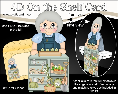 3D On the Shelf Card Kit - Little Old Lady Denyse is In the Potting Shed