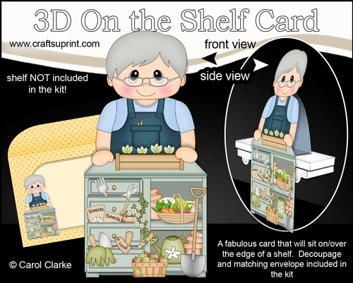 3D On the Shelf Card Kit - Little Old Man Spencer is In the Potting Shed 