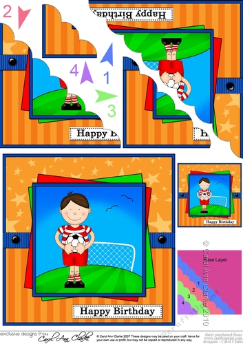 Boyz Birthday Bazil plays Football Scalloped Corner Stacker