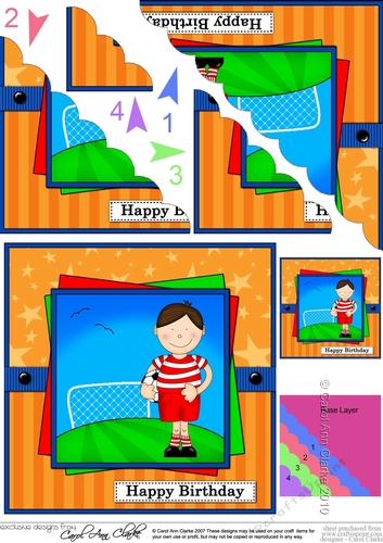 Boyz Birthday Bazil plays Football Scalloped Corner Stacker
