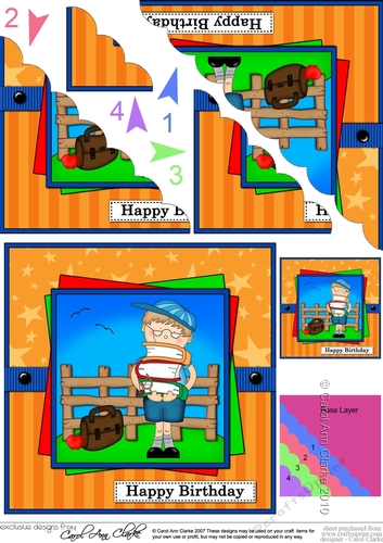 Boyz Birthday Zeke the Schoolboy Scalloped Corner Stacker