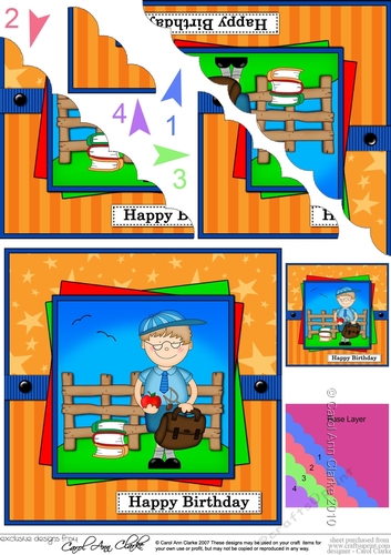Boyz Birthday Zeke the Schoolboy Scalloped Corner Stacker