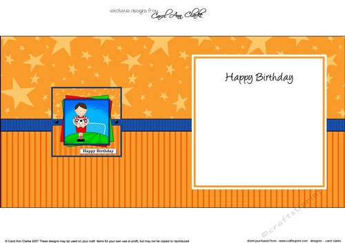 Boyz Birthday Bazil plays Football square landscape insert
