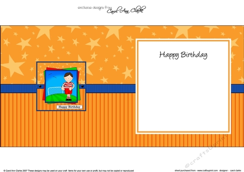 Boyz Birthday Bazil plays Football square landscape insert