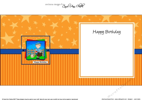 Boyz Birthday Zeke the Schoolboy square landscape insert