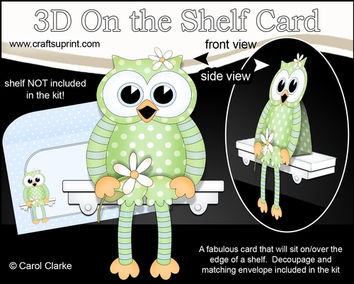 3D On the Shelf Card Kit - Little Hoot Owl