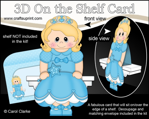 3D on the Shelf Card Kit - Fairytale Princess Cindi