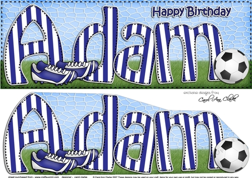 Large DL Birthday ADAM 3D decoupage