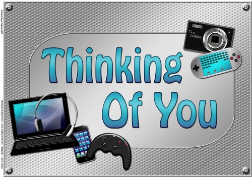 A4 THINKING OF YOU Gadgets n Gizmos Card Topper