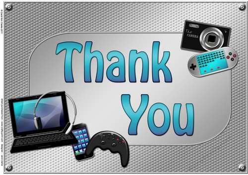 A4 THANK YOU Gadgets n Gizmos Card Topper
