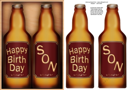 A5 HAPPY BIRTHDAY SON Beer Gift Set 3D decoupage