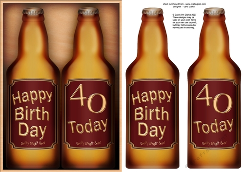A5 HAPPY BIRTHDAY 40 TODAY Beer Gift Set 3D decoupage
