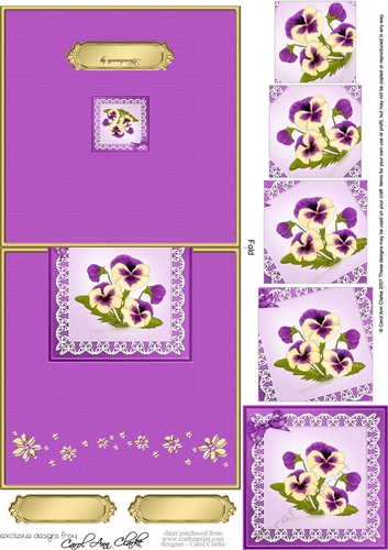 Pansy on Lace No-Hole Over the Edge & spiral pyramid