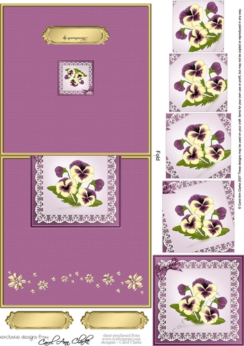 Pansy on Lace No-Hole Over the Edge & spiral pyramid