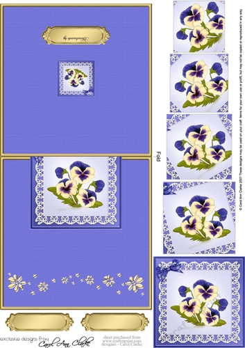Pansy on Lace No-Hole Over the Edge & spiral pyramid