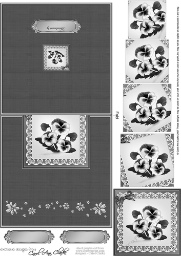 Pansy on Lace No-Hole Over the Edge & spiral pyramid
