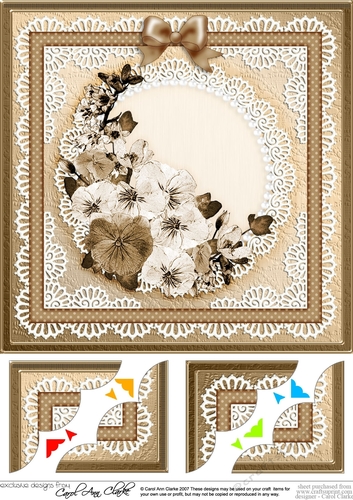 8 x 8 Spring Flowers Scalloped corner Topper