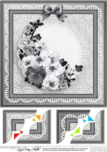 8 x 8 Spring Flowers Scalloped corner Topper