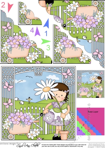 Cute Girlz Suzi has a Pretty Flower Scalloped Corner Stacker