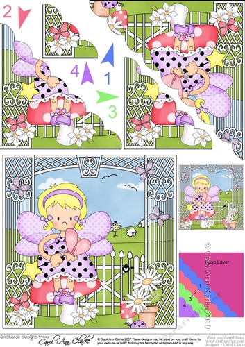 Cute Girlz Fairy Fiz has a Butterfly Scalloped Corner Stacker